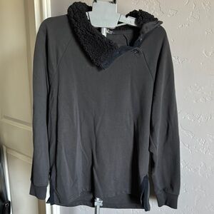 Men's Black Sweater with Sherpa Collar